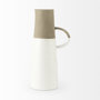 31060 - Garand Large 18.8H Two-Toned White Natural Ceramic Jug