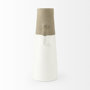 31060 - Garand Large 18.8H Two-Toned White Natural Ceramic Jug