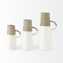 31060 - Garand Large 18.8H Two-Toned White Natural Ceramic Jug