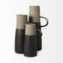 31063 - Garand Large 18.8H Two-Toned Black/Natural Ceramic Jug