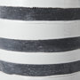 31067 - Harmon II  Large White w/ Charcoal Stripes Ceramic Jug