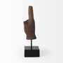 57949 - Pacem 4L x 4W Natural Wooden Carved Peace Sign Hand