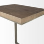 69170 - Faye 14L x 18W x 26H Medium Brown Wood W/ Antique Nickel Finished Metal Base C Side Table