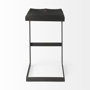 69172 - Kiran 17L x 17W x 30H Black Wood W/ Black Metal Base C-Shape Bar Stool