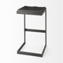 69172 - Kiran 17L x 17W x 30H Black Wood W/ Black Metal Base C-Shape Bar Stool
