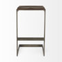 69173 - Kiran 17L x 17W x 30H Medium Brown Wood W/ Antique Nickel Finished Metal Frame Bar Stool