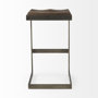 69173 - Kiran 17L x 17W x 30H Medium Brown Wood W/ Antique Nickel Finished Metal Frame Bar Stool