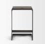 69175 - Kiran 17L x 17W x 26H Black Wood W/ Black Metal Base C-Shape Counter Stool