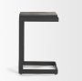 69175 - Kiran 17L x 17W x 26H Black Wood W/ Black Metal Base C-Shape Counter Stool