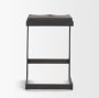 69175 - Kiran 17L x 17W x 26H Black Wood W/ Black Metal Base C-Shape Counter Stool