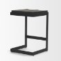 69175 - Kiran 17L x 17W x 26H Black Wood W/ Black Metal Base C-Shape Counter Stool
