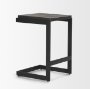 69175 - Kiran 17L x 17W x 26H Black Wood W/ Black Metal Base C-Shape Counter Stool