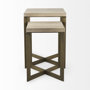 69179 - Faye (Set of 2) 19L x 19W x 26H Beige Finished Wood W/ Gold Metal Base Accent Tables
