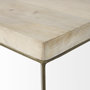 69179 - Faye (Set of 2) 19L x 19W x 26H Beige Finished Wood W/ Gold Metal Base Accent Tables