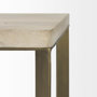 69179 - Faye (Set of 2) 19L x 19W x 26H Beige Finished Wood W/ Gold Metal Base Accent Tables