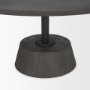 69202 - Maxwell 34" Dark Brown Wood W/ Black Metal Pedestal Base Round Coffee Table