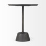 69204 - Maxwell 20" Round Dark Brown Wood w/ Black Metal Pedestal Side Table