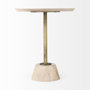 69205 - Maxwell 20" Round Light Brown Wood w/ Gold Metal Pedestal Side Table