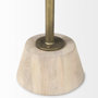 69205 - Maxwell 20" Round Light Brown Wood w/ Gold Metal Pedestal Side Table