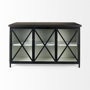 69211 - Dimitra 62.0L x 32.0W x 36.0H Dark Iron W/Glass Doors Kitchen Island 