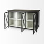 69211 - Dimitra 62.0L x 32.0W x 36.0H Dark Iron W/Glass Doors Kitchen Island 