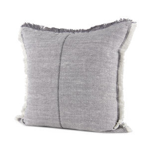 Thais 20x20 Blue and Cream Fringed Pillow Cover