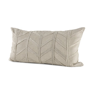 Ivivva 14x26 Beige Fabric Textured Decorative Pillow Cover 