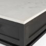 69237 - Divina Black-Brown Wood w/ White Marble Top and Black Metal Base 1 Drawer Side Table