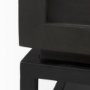 69237 - Divina Black-Brown Wood w/ White Marble Top and Black Metal Base 1 Drawer Side Table