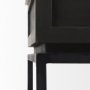 69237 - Divina Black-Brown Wood w/ White Marble Top and Black Metal Base 1 Drawer Side Table