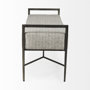 69367 - Charlotte  55.0L Gray Herringbone Fabric Seat w/ Antique Nickel Metal Frame Bench