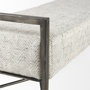 69367 - Charlotte  55.0L Gray Herringbone Fabric Seat w/ Antique Nickel Metal Frame Bench