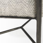 69367 - Charlotte  55.0L Gray Herringbone Fabric Seat w/ Antique Nickel Metal Frame Bench