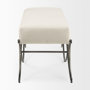 69369 - Ayla 55L x 17.6W x 18H Cream Fabric Seat W/ Antique Nickel Frame Bench
