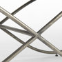 69369 - Ayla 55L x 17.6W x 18H Cream Fabric Seat W/ Antique Nickel Frame Bench