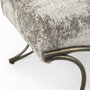 69371 - Ayla 55L x 17.6W x 18H Light and Dark Gray Fabric Seat W/ Antique Gold Metal Frame Bench