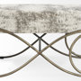 69371 - Ayla 55L x 17.6W x 18H Light and Dark Gray Fabric Seat W/ Antique Gold Metal Frame Bench