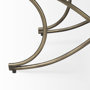 69371 - Ayla 55L x 17.6W x 18H Light and Dark Gray Fabric Seat W/ Antique Gold Metal Frame Bench