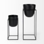 68828 - Bumble (Set of 2) 12L x 12W x 32H Black Plant Stands