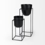 68828 - Bumble (Set of 2) 12L x 12W x 32H Black Plant Stands