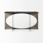 69263-AB - Reinhold IV Black Marble Top Iron Console Table