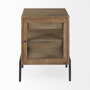 69206 - Arelius 20L x 18W x 26H Light Brown Wood W/ Black Metal Frame End/Side Table