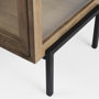 69206 - Arelius 20L x 18W x 26H Light Brown Wood W/ Black Metal Frame End/Side Table