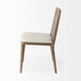 69349 - Clara Light Brown Wood W/ Cream Fabric Seat and Cane Back Armless Dining Chair