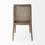 69349 - Clara Light Brown Wood W/ Cream Fabric Seat and Cane Back Armless Dining Chair
