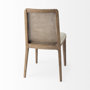 69349 - Clara Light Brown Wood W/ Cream Fabric Seat and Cane Back Armless Dining Chair