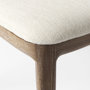 69349 - Clara Light Brown Wood W/ Cream Fabric Seat and Cane Back Armless Dining Chair