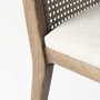 69349 - Clara Light Brown Wood W/ Cream Fabric Seat and Cane Back Armless Dining Chair