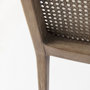 69349 - Clara Light Brown Wood W/ Cream Fabric Seat and Cane Back Armless Dining Chair
