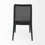 69350 - Clara Black Wood W/ Cream Fabric Seat and Cane Back Armless Dining Chair